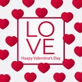 Red Love heart shape frame pattern for romantic valentine`s day greeting card template Royalty Free Stock Photo