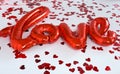 Red love letters background valentine day gift balloon gel air Royalty Free Stock Photo