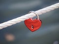 Red love lock in form of a heart Royalty Free Stock Photo