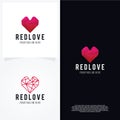 Red Love Logo Template Design Vector