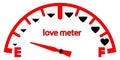 Red love meters vector. Love meter. Valentines Day card, love indicator with black hearts and love gauge Royalty Free Stock Photo