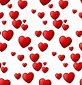 Red love seamless background of heart bubbles. Royalty Free Stock Photo