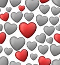 Red love seamless background of heart bubbles. Royalty Free Stock Photo