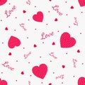 The red love Seamless pattern with hearts