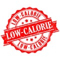 Red low-calorie grunge stamp