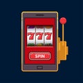 Red lucky wins jackpot slot machine on mobile phone