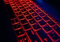 Red luminous bakcklight laptop keyboard