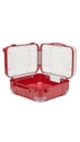 Red lunch box with transparent lid isolated on white background Royalty Free Stock Photo