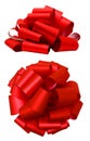 Red lush bow isolated over white, clipping path Royalty Free Stock Photo