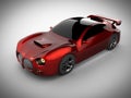 Red luxury brandless sport car on white background Royalty Free Stock Photo