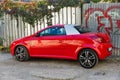 Red Opel Tigra parked in Kosice, Slovakia. Royalty Free Stock Photo