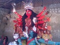 Red maa durga in a village