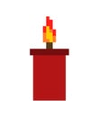 Red magic candle pixel art. 8 bit pixelated Vector illustration Royalty Free Stock Photo
