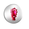 Red Magic sword in fire icon isolated on transparent background. Fiery sword. Magic weapon of knight, sorcerer, magician