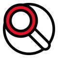 Red magnify glass icon, outline style Royalty Free Stock Photo