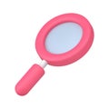 Red magnifying glass isometric icon 3d vector illustration.