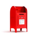 Red mail box. 3d image. Isolated white background Royalty Free Stock Photo