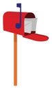 Red mail box, illustration, vector Royalty Free Stock Photo