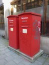 Red mail boxes