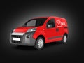 Red mail car on black gradient background 3D Royalty Free Stock Photo