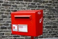 Red mailbox in Bruges