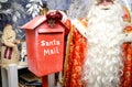 Red mailbox for Christmas letters. Santa mail
