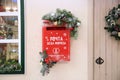 Red mailbox with the inscription