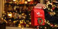 Red mailbox for letters to santa claus