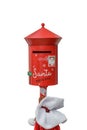 Red mailbox for santa claus isolated on white background Royalty Free Stock Photo