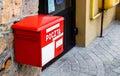 Red mailbox on the wall Royalty Free Stock Photo