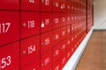 Red mailboxes locker Royalty Free Stock Photo