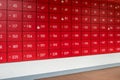 Red mailboxes locker Royalty Free Stock Photo