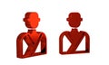 Red Man in the sauna icon isolated on transparent background.