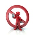 Red man showing stop gesture and not allowed sign Royalty Free Stock Photo