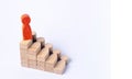 A red man stands at the top of a social or career ladder. Royalty Free Stock Photo