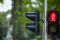 Red man Traffic lights, traffic sign for pedestrians on background Royalty Free Stock Photo