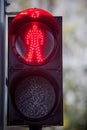 Red man Traffic lights, traffic sign for pedestrians on background