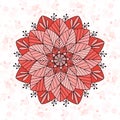 A Red Mandala Doodle  Illustration Royalty Free Stock Photo