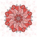 A Red Mandala Doodle  Illustration Royalty Free Stock Photo