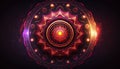 red mandala energy, oriental yoga, chakra abstract, generative ai