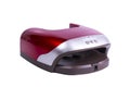 Red manicure gel curing lamp isolated on white Royalty Free Stock Photo