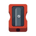 Red Manual Pencil Sharpener with Metal Blade Vector Illustration Image Royalty Free Stock Photo