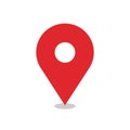 Red Map Location Icon Isolated