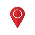 Red map location pin icon with transparent background for navigation apps Royalty Free Stock Photo