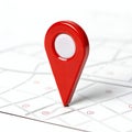 Red Map Location Pin Isolated on White Background Royalty Free Stock Photo