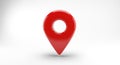 Red Map Pin Icon on White Background Royalty Free Stock Photo