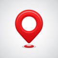Red map pin pointer location vector icon