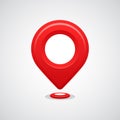 Red map pin pointer location vector icon