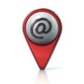 Red map pointer with e-mail icon Royalty Free Stock Photo