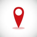 Red map pointer location pin icon marker flag symbol